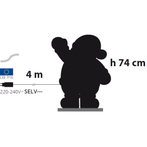 Babbo Natale H74cm con Base - Lotti - immagine 9