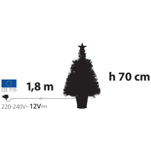 Albero H70cm Fibre Ottiche FO HF 65 LED - Lotti - immagine 7