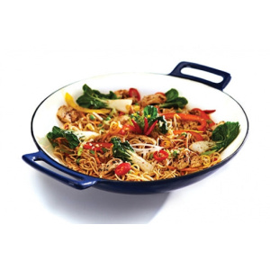 Pentola wok in ghisa porcellanata con coperchio in vetro - Broil King