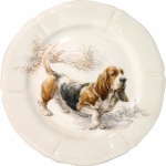 Piatto dessert Collezione Sologne - Cane da caccia Bassett Hound Ø 23,2 cm - Gien - immagine 1