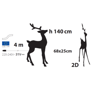 Renna 2D modello S H140cm Serie LHC - Lotti - immagine 10