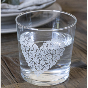 Bicchiere Acqua Cuore di Rose - Simple Day - immagine 1