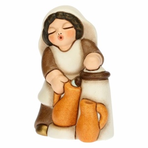 Donna alla fontana Bianco Presepe Classico - Thun - immagine 4