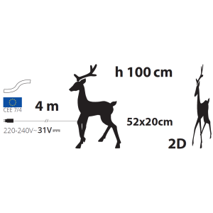 Renna 2D modello D H100cm Serie LHC - Lotti - immagine 9