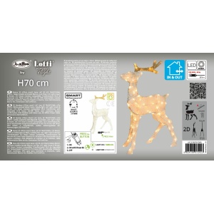 Renna Luminosa 2D mod.S H70cm Serie LHC - Lotti - immagine 10