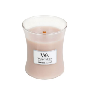 Vanilla Sea Salt - Candele a clessidra media con Pluswick Innovation - WoodWick - immagine 1