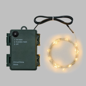Catenaria 8m 80 MicroLED 8G Timer IP44 3xAA PDQ Bianco Caldo - Lotti - immagine 1
