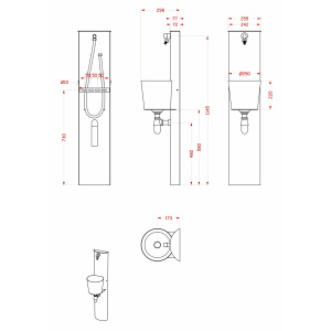 Fontana In Ferro Completa Di Impianto E Doppio Rubinetto - Antracite - Bel-Fer - immagine 6