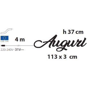 Scritta AUGURI 3D 113cm 130 Pixel MicroLED Serie LHC - Lotti - immagine 8