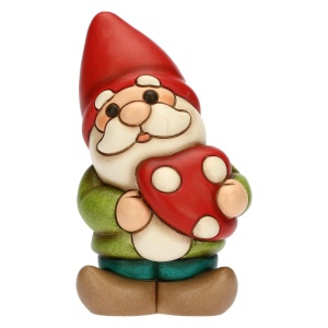 Gnomo Oliver con fungo rosso in ceramica Bosco Magico - Thun - immagine 1