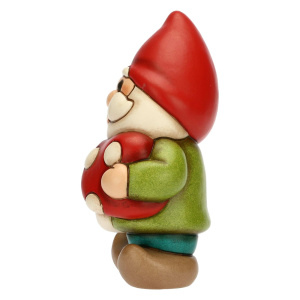 Gnomo Oliver con fungo rosso in ceramica Bosco Magico - Thun - immagine 2