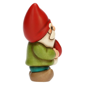 Gnomo Oliver con fungo rosso in ceramica Bosco Magico - Thun - immagine 4