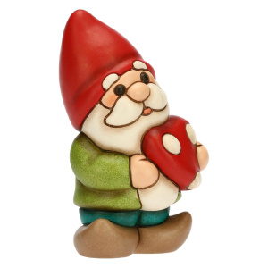 Gnomo Oliver con fungo rosso in ceramica Bosco Magico - Thun - immagine 5