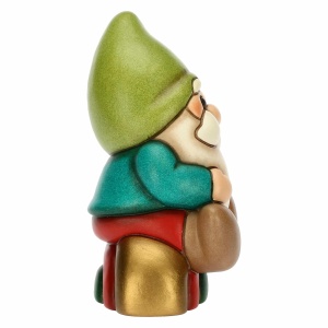Gnomo Oliver su arcobaleno in ceramica Bosco Magico - Thun - immagine 2