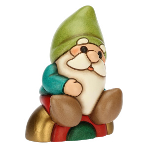 Gnomo Oliver su arcobaleno in ceramica Bosco Magico - Thun - immagine 5