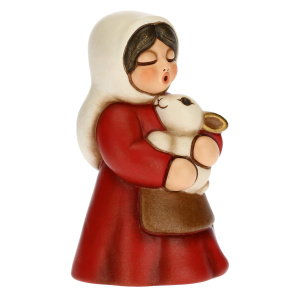 Contadina con coniglio Presepe Classico rosso - Thun - immagine 4