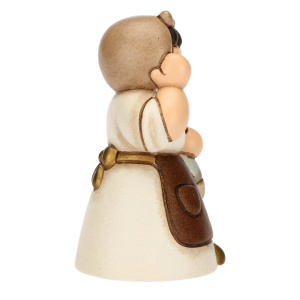 Donna con pesce in ceramica Presepe Classico bianco - Thun - immagine 5