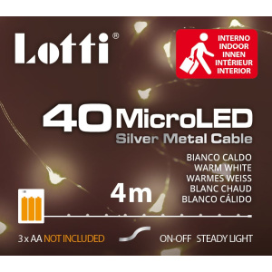 Catenaria 4m 40 MicroLED 3xAA PDQ Bianco Caldo - Lotti - immagine 3