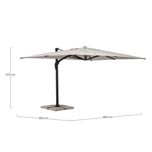 Ombrellone Aries 300 x 400 antracite telo naturale – Bizzotto - immagine 6