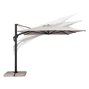 Ombrellone Aries 300 x 400 antracite telo naturale – Bizzotto - immagine 5