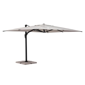 Ombrellone Aries 300 x 400 antracite telo naturale – Bizzotto