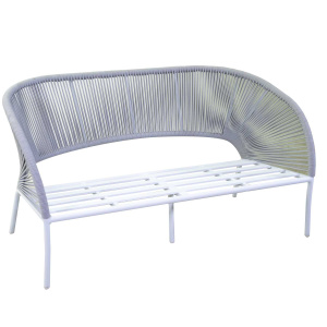 Salotto alluminio Harlem bianco con cuscini antracite - Vacchetti - immagine 4