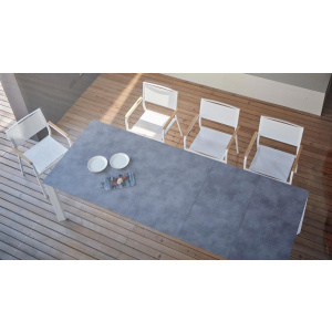 Tavolo Alfa allungabile 160/210/260 x 100 cm piano HPL effetto ardesia - Fiam - immagine 2