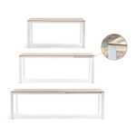 Tavolo Alfa allungabile 160/210/260 x 100 cm antracite piano HPL effetto ardesia - Fiam - immagine 3