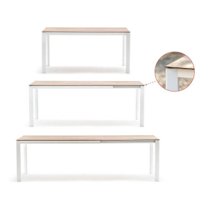 Tavolo Alfa allungabile 160/210/260 x 100 cm antracite piano HPL effetto ardesia - Fiam - immagine 3