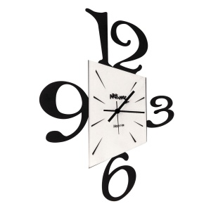 Orologio da muro geometrico Big Prospettiva nero - Arti e mestieri