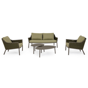 Salotto Everly 5 posti verde oliva - Bizzotto