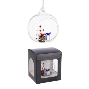 Sfera in Vetro Aperta con Doni Ø 8 cm - Bizzotto