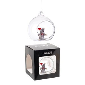 Sfera in Vetro Aperta con Orsetto Ø 8 cm - Bizzotto