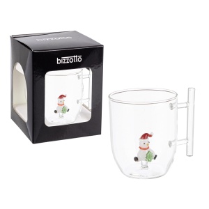 Mug in Vetro con Pupazzo di Neve - Bizzotto