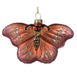 Addobbo in Vetro Farfalla rosa scuro- Kaemingk