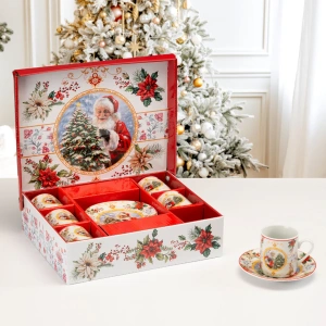 Set 6 Tazze Caffè Natalizie in Porcellana Babbo - Lamart - immagine 2