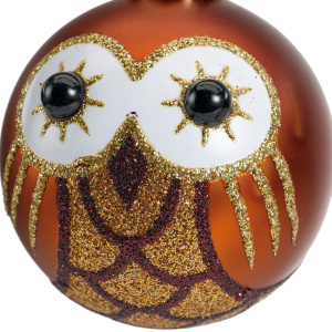 Sfera in Vetro Gufetto rame  Ø 6 cm - Kaemingk - immagine 3