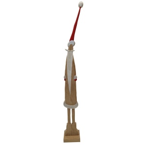 Scultura in Legno Babbo Natale argento-rosso H.113 cm - immagine 1