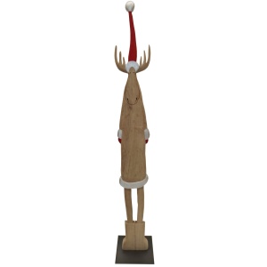 Scultura in Legno Renna rosso-argento H.118 cm - immagine 1