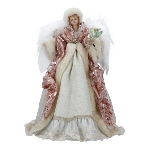 Angelo rosa con Luci a Led H.41.5 cm - Timstor