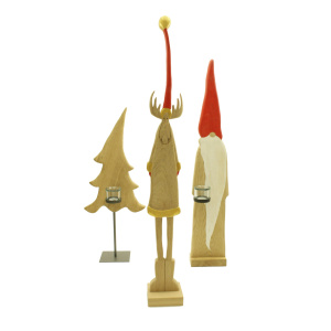 Scultura in Legno Albero di Natale Portacandela H.61 cm - immagine 2