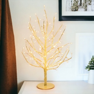Albero Ramo TIGLIO Champagne H45cm 108 MicroLED FlashLED 4m+ø30xH45cm - Lotti