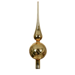 Puntale in Vetro Oro Lucido con Stelle H.31 cm - Kaemingk