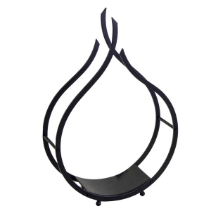 Portalegna Fiamma in Metallo nero - Vacchetti