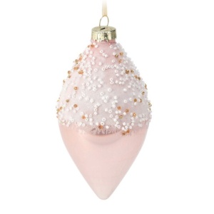 Addobbo Rosa cipria con Perline mod.C - Koopman