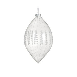 Addobbo a Goccia trasparente Pois bianchi H.17.5 cm - Kaemingk - immagine 1