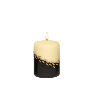 Candela Foglie d'oro 10x7 cm - Adpal
