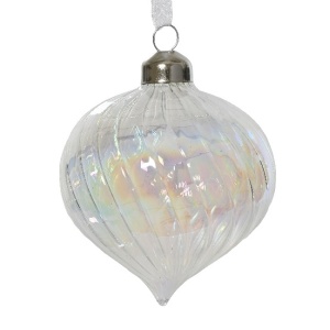 Addobbo in Vetro Rapa Rigato iridescente Ø8 cm - Kaemingk - immagine 1