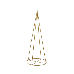 Albero di Natale Cono in Metallo oro H.180 cm - Kaemingk - immagine 1