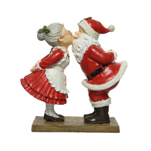 Scultura Babbo Natale Bacio H.20 cm - Kaemingk